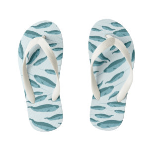 Tongs Enfants Narwhal dans le Motif de l'océan bleu