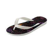 Tongs Enfants Neon Floral Butterfly Flip Flops (Incliné)
