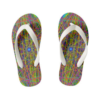 Tongs Enfants Neon Web Fractal