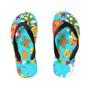 Tongs Enfants Noël de l'ours en peluche : Motif amical pour les 