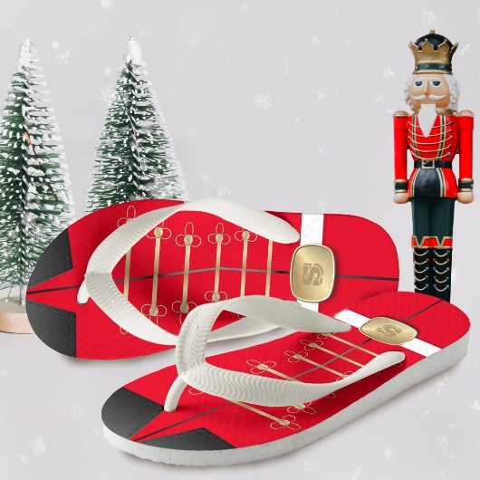 Tongs Enfants Noël Nutcracker Toy Soldier Monogram Festive