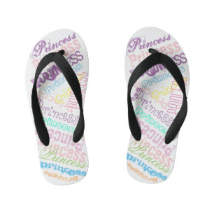 Tongs Enfants Nom personnalisé Collage Cadeau Enveloppe Pastel C
