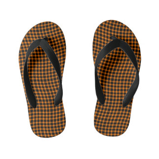 Tongs Enfants Orange Brown Plaid Checker Seamless Pattern