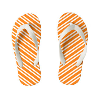 Tongs Enfants Orange White Stripes Pattern