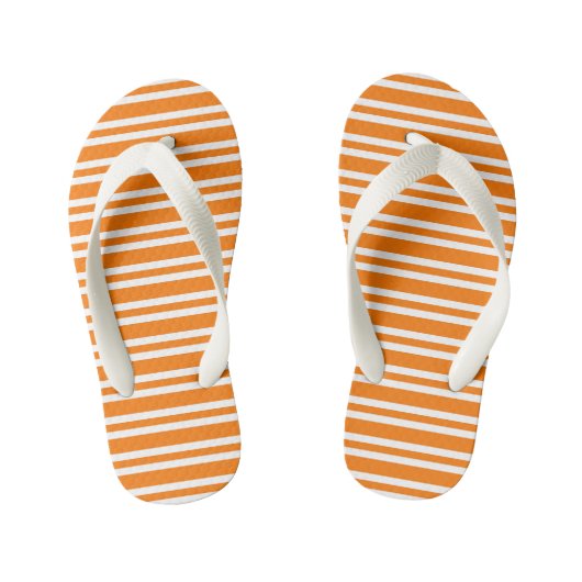 Tongs Enfants Orange White Stripes Pattern (Semelle)