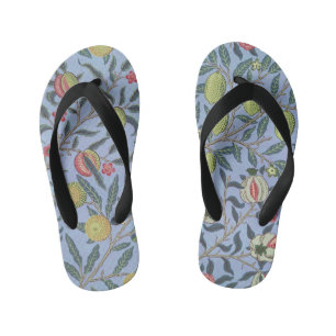 Tongs Enfants Ornement Bleu Grenade Fruit William Morris