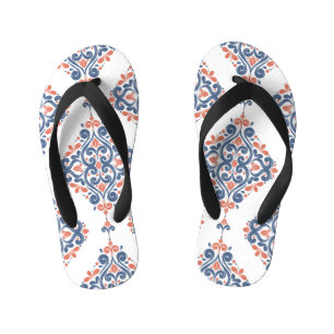 Tongs Enfants Ornement bleu orange : Vintage sans fil