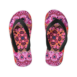 Tongs Enfants Paisley multicolore, design d'impression d'écharpe