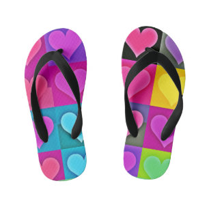 Tongs Enfants Palette d'amour vif : Bonheur du cœur