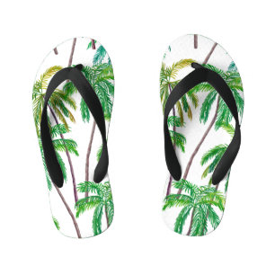 Tongs Enfants Palmiers acryliques : Textile d'été.