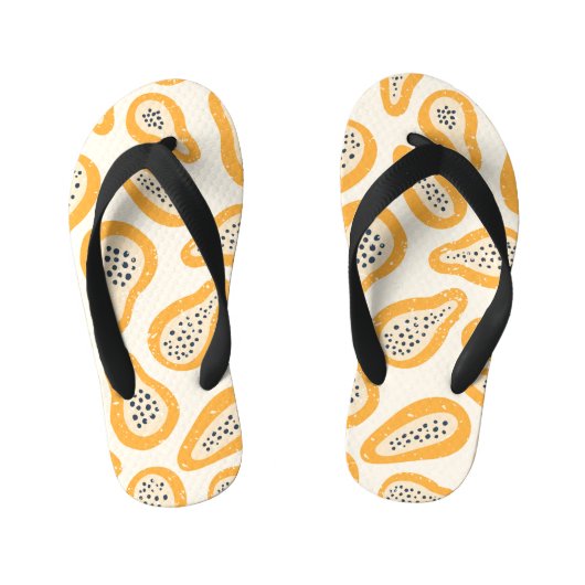 Tongs Enfants Papaya Tropicale : Grunge, Main Dessinée. (Semelle)