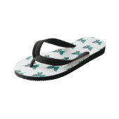 Tongs Enfants Papillon aux plumes de paon vert (Incliné)