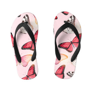 Tongs Enfants Papillon tropical détaillé : Motif Vintage