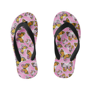 Tongs Enfants Papillon Y2K vibe orange