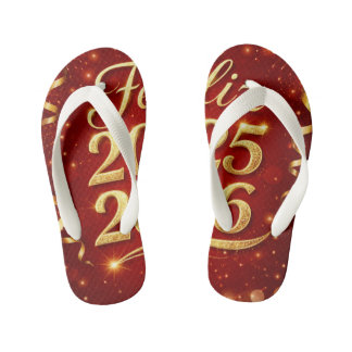Tongs Enfants Par de Chancletas con Diseño “Feliz 2025–2026” | C