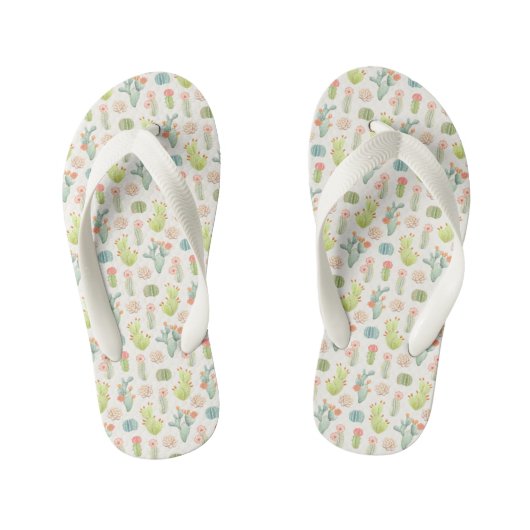 Tongs Enfants Pastel Cactus et Motif succulent (Semelle)