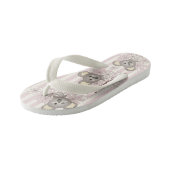 Tongs Enfants Pastel Rose Stripe mignonne bébé Koala ours fille (Incliné)