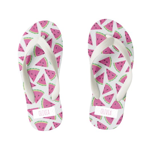 Tongs Enfants Pastèque rose personnalisée Été tropical (Semelle)