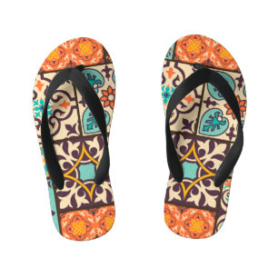 Tongs Enfants Patchwork coloré Islam Motifs Carrelage