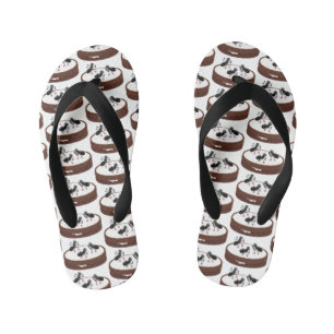 Tongs Enfants Patinage sur glace de fourmis joyeuses sur dessin