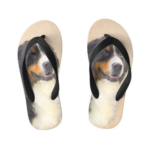 Tongs Enfants Peinture bernoise de chien de montagne - Art origi