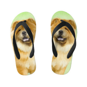 Tongs Enfants Peinture Chow Chow - Joli art original chien