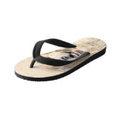 Tongs Enfants Peinture Golden Retriever - Joli art original chie (Incliné)