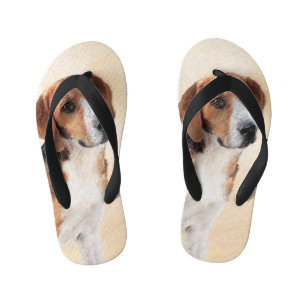 Tongs Enfants Peinture Harrier - Joli art original chien
