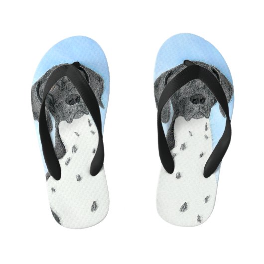 Tongs Enfants Peinture pointeur germanique - Art original (Semelle)