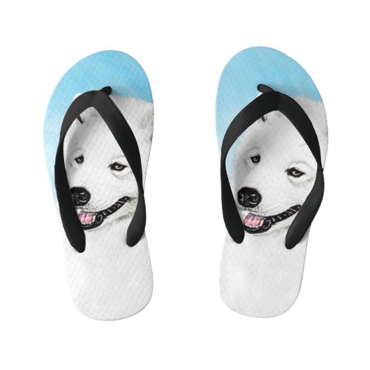 Tongs Enfants Peinture Samoyed - Cute Original Chien Art (Semelle)