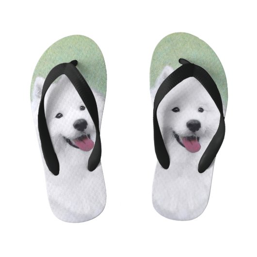 Tongs Enfants Peinture Samoyed - Cute Original Chien Art (Semelle)