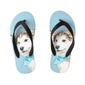 Tongs Enfants Peinture Sibérienne Husky Puppy - Art Chien origin (Semelle)