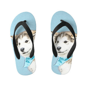Tongs Enfants Peinture Sibérienne Husky Puppy - Art Chien origin
