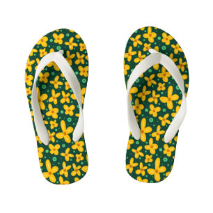 Tongs Enfants Petites fleurs jaunes