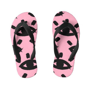 Tongs Enfants Pinceau aquarelle pour les yeux, motif esquisse.