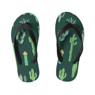 Tongs Enfants Plantes de Cactus : Arrière - plan Vintage sans co