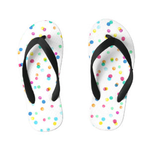 Tongs Enfants Points Aquarelle Lumineux : Motif transparent.
