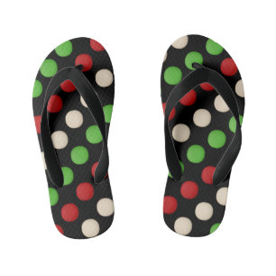 Tongs Enfants Points blancs verts rouges