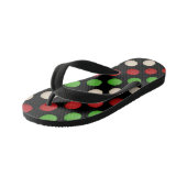 Tongs Enfants Points blancs verts rouges (Incliné)