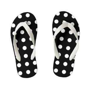 Tongs Enfants Points noirs et blancs modernes