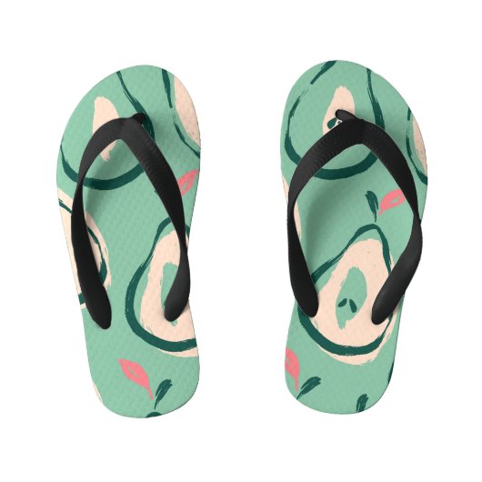 Tongs Enfants Poires d'été : motif de fruits frais. (Semelle)