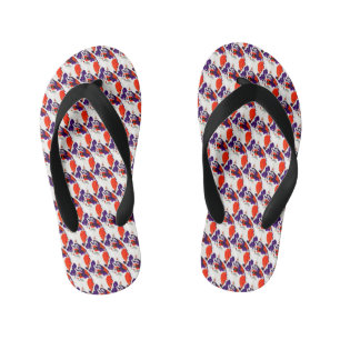 Tongs Enfants Portrait de chat - Art Graphique Gras Orange et Vi
