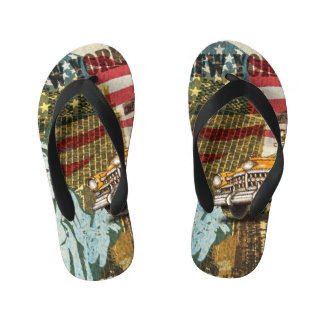 Tongs Enfants Poster de voyage new-yorkais vintage.
