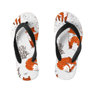 Tongs Enfants Renards d'hiver Bunny Motif sans couture