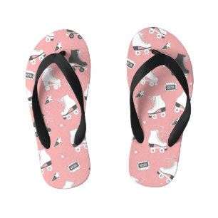 Tongs Enfants Roller skates cassette motif.