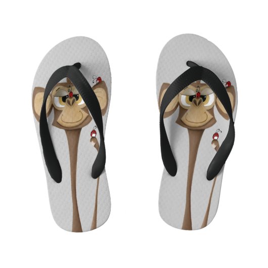 Tongs Enfants Singe idiot et coccinelles (Semelle)