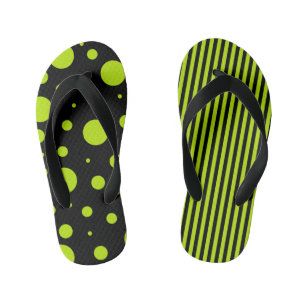 Tongs Enfants Spots et rayures - Lime vert