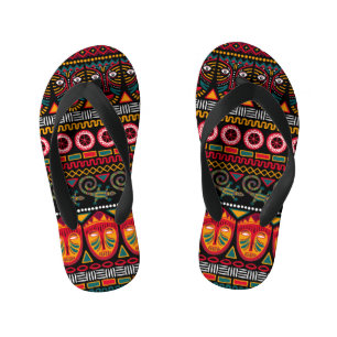 Tongs Enfants Style Africain : Plaisir Motif décoratif.