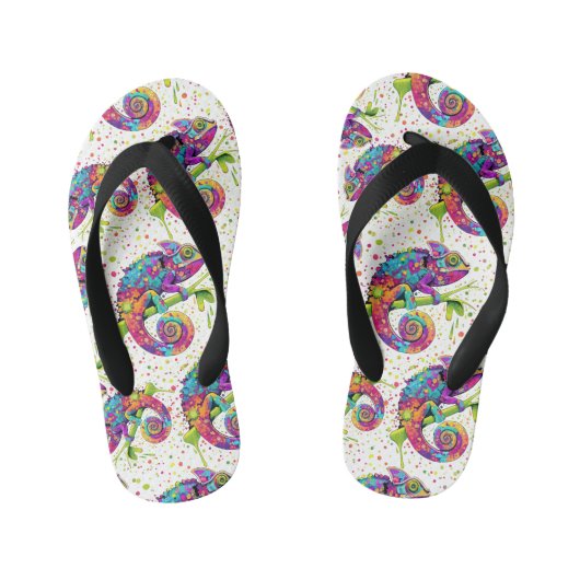 Tongs Enfants Style d'aquarelle des teintures Chameleon (Semelle)