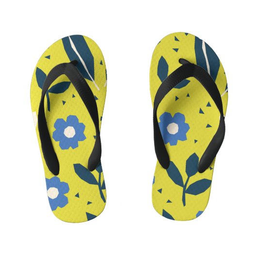 Tongs Enfants Style scandinave, motif sans couture fleurie. (Semelle)